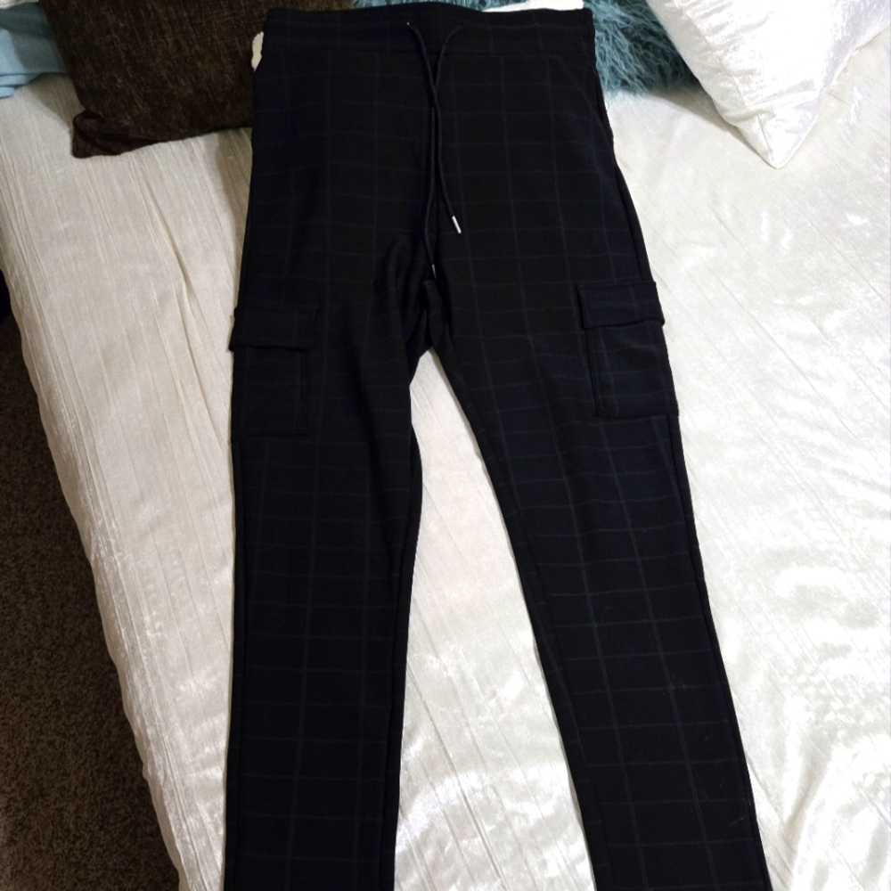 Kay Unger Black Cargo Pants Full-Length Casual Women Size L